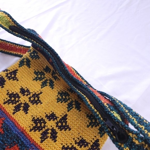 Unbranded Guatemalan Multi Colored Zip Closure Shoulder Bag - Picture 4 of 6